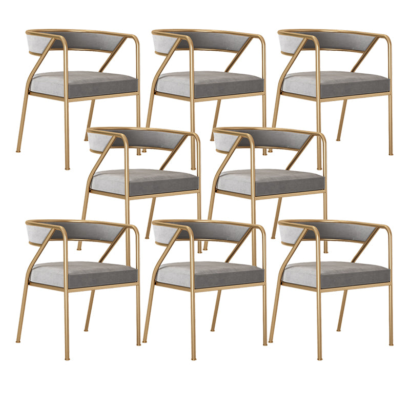 Dining Room Glam Chair Gold Legs Velvet Arm Chair with Upholstered