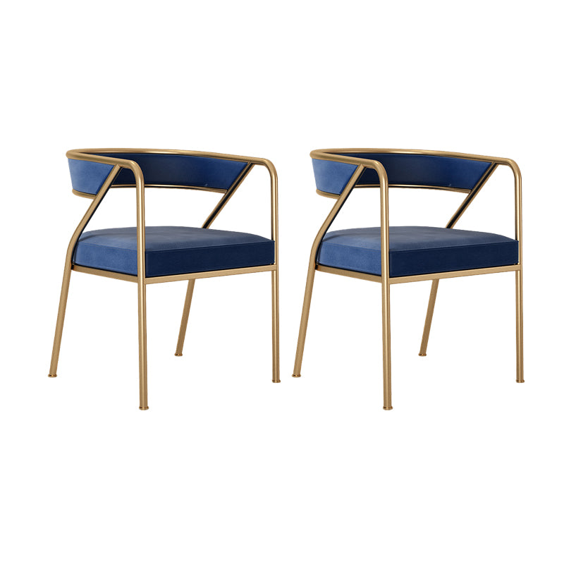 Dining Room Glam Chair Gold Legs Velvet Arm Chair with Upholstered