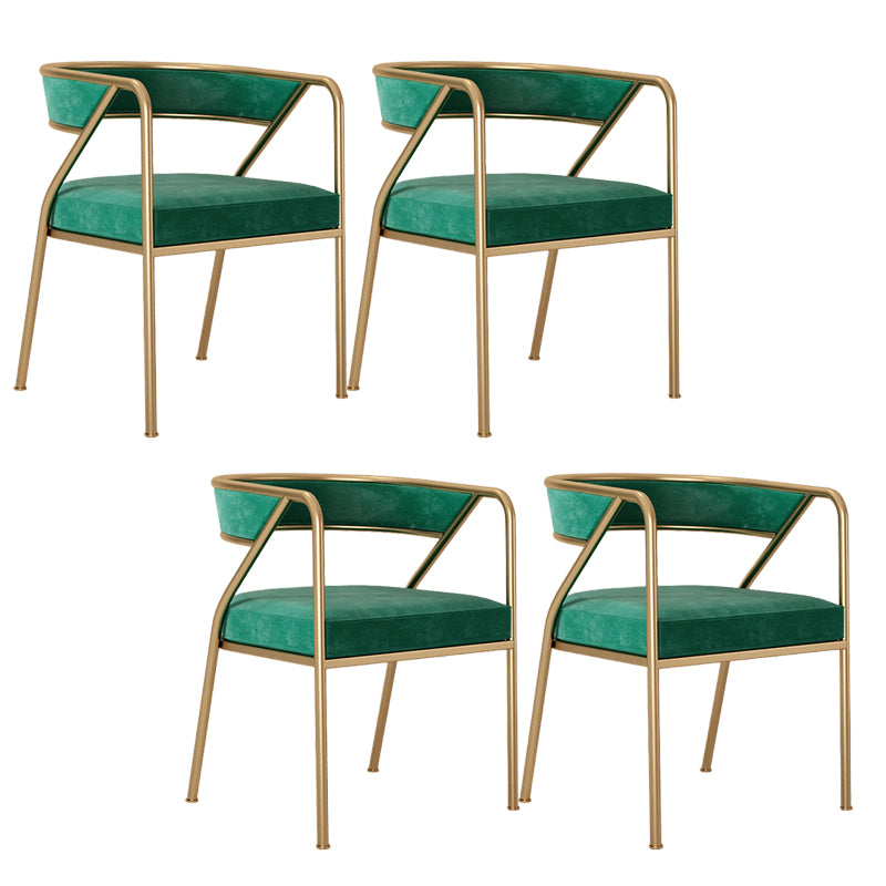 Dining Room Glam Chair Gold Legs Velvet Arm Chair with Upholstered