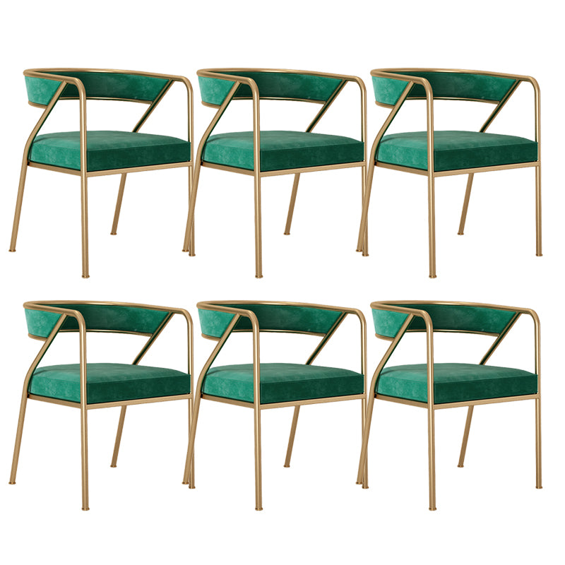 Dining Room Glam Chair Gold Legs Velvet Arm Chair with Upholstered