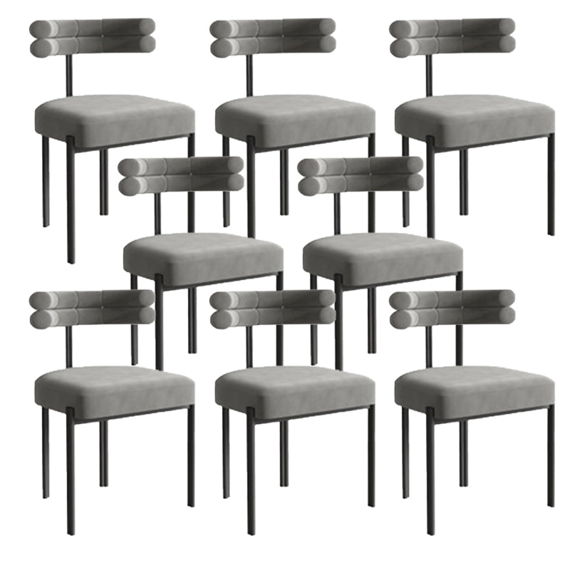 Modern Armless Dining Chairs Home Kitchen Velvet Side Chairs