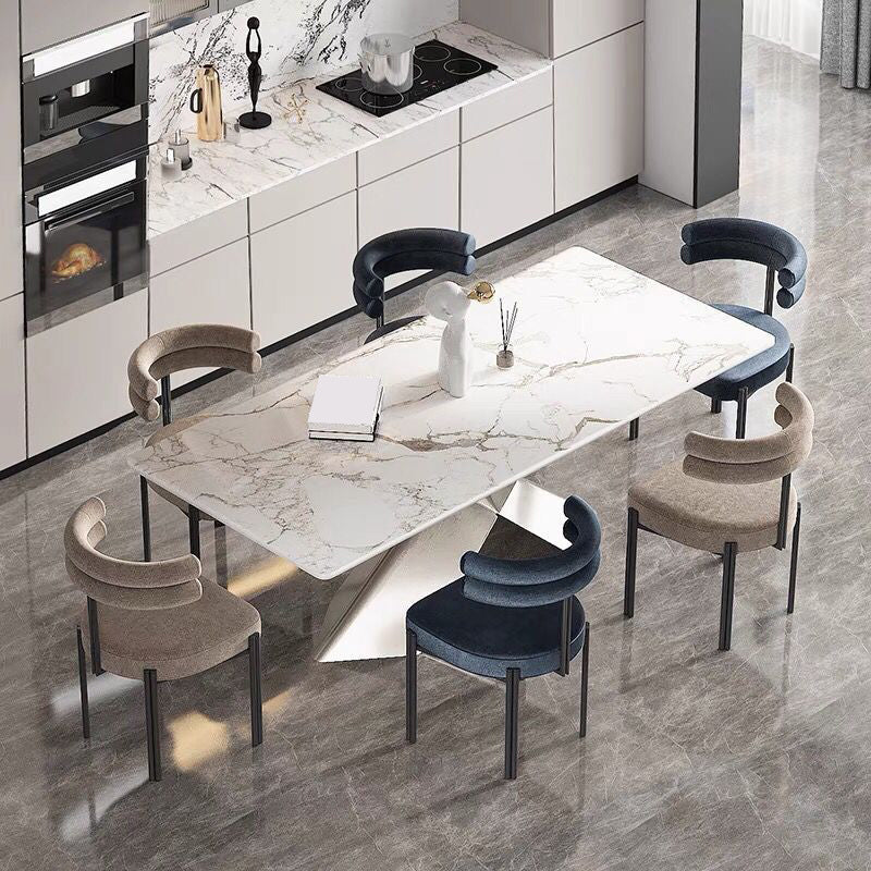 Modern Armless Dining Chairs Home Kitchen Velvet Side Chairs