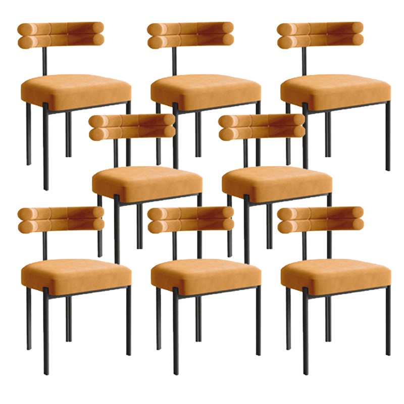 Modern Armless Dining Chairs Home Kitchen Velvet Side Chairs