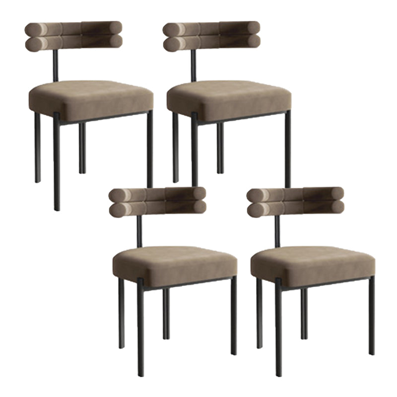 Modern Armless Dining Chairs Home Kitchen Velvet Side Chairs