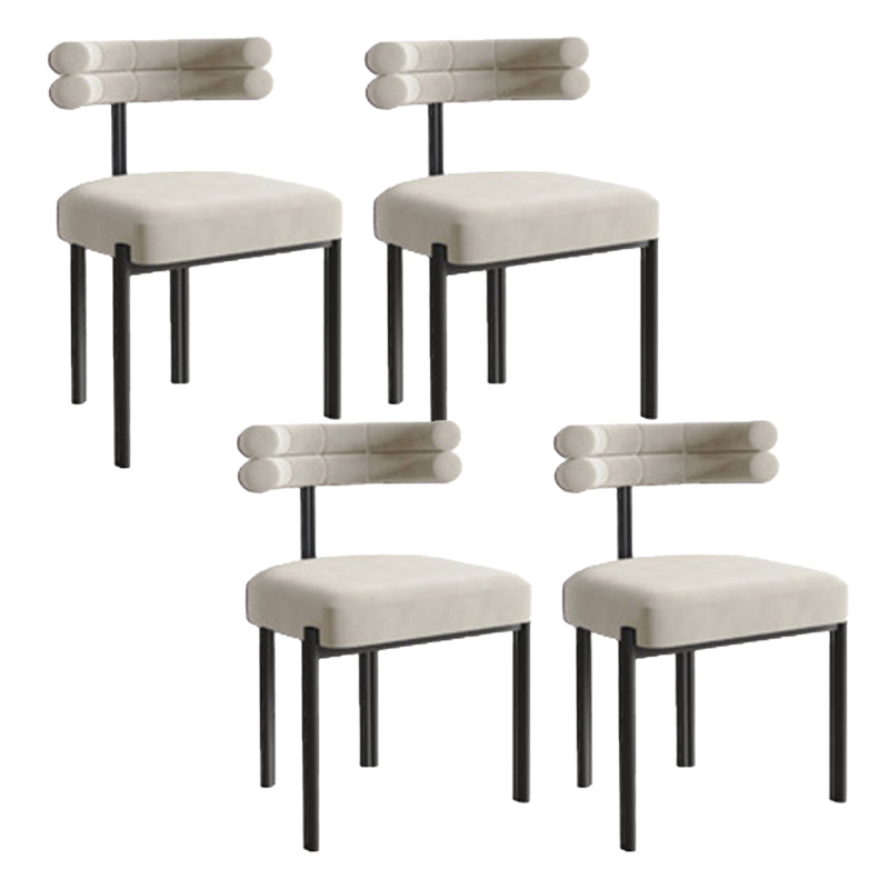 Modern Armless Dining Chairs Home Kitchen Velvet Side Chairs