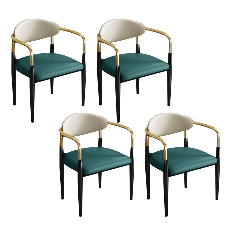 Contemporary Kitchen Dining Chair Black Legs Upholstered Arm Chair