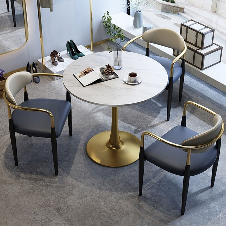 Contemporary Kitchen Dining Chair Black Legs Upholstered Arm Chair