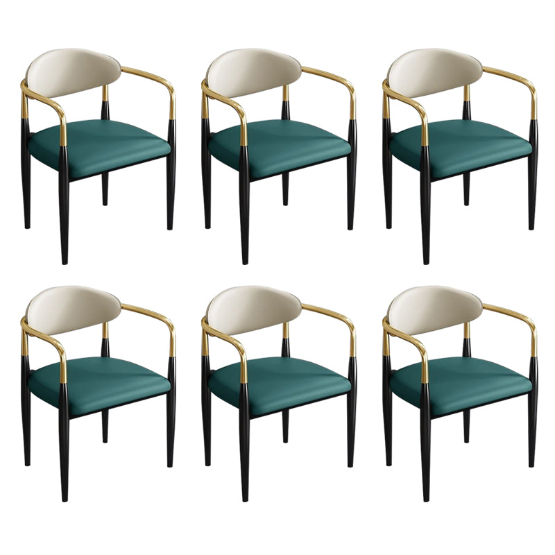 Contemporary Kitchen Dining Chair Black Legs Upholstered Arm Chair