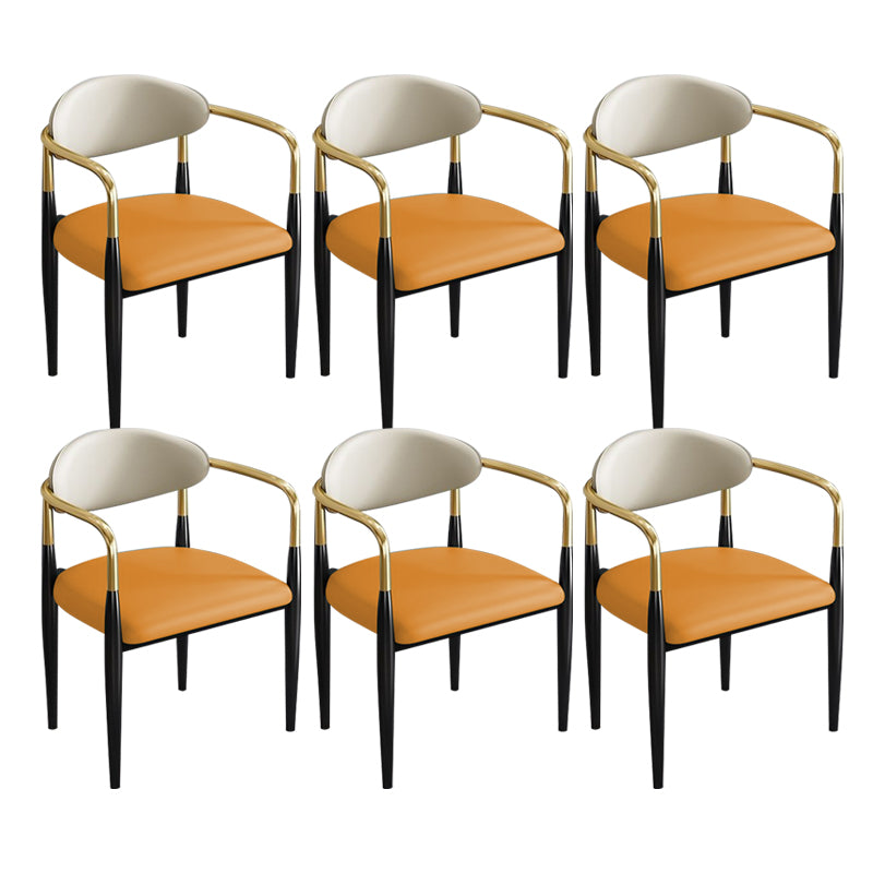 Contemporary Kitchen Dining Chair Black Legs Upholstered Arm Chair