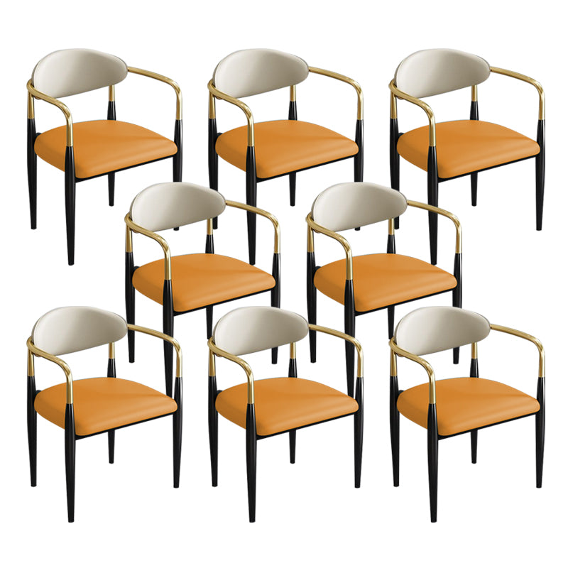 Contemporary Kitchen Dining Chair Black Legs Upholstered Arm Chair