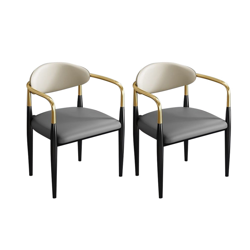 Contemporary Kitchen Dining Chair Black Legs Upholstered Arm Chair