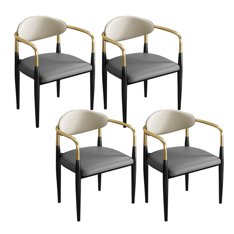 Contemporary Kitchen Dining Chair Black Legs Upholstered Arm Chair