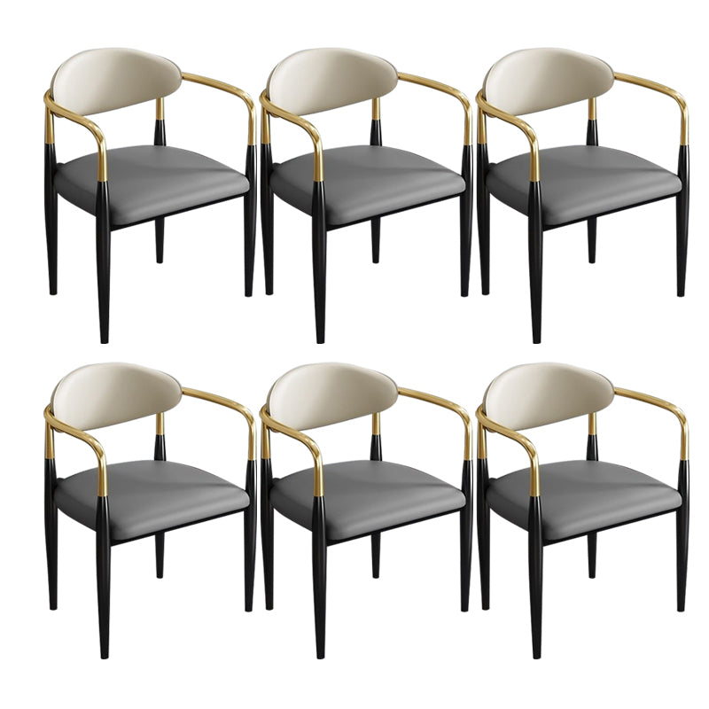 Contemporary Kitchen Dining Chair Black Legs Upholstered Arm Chair