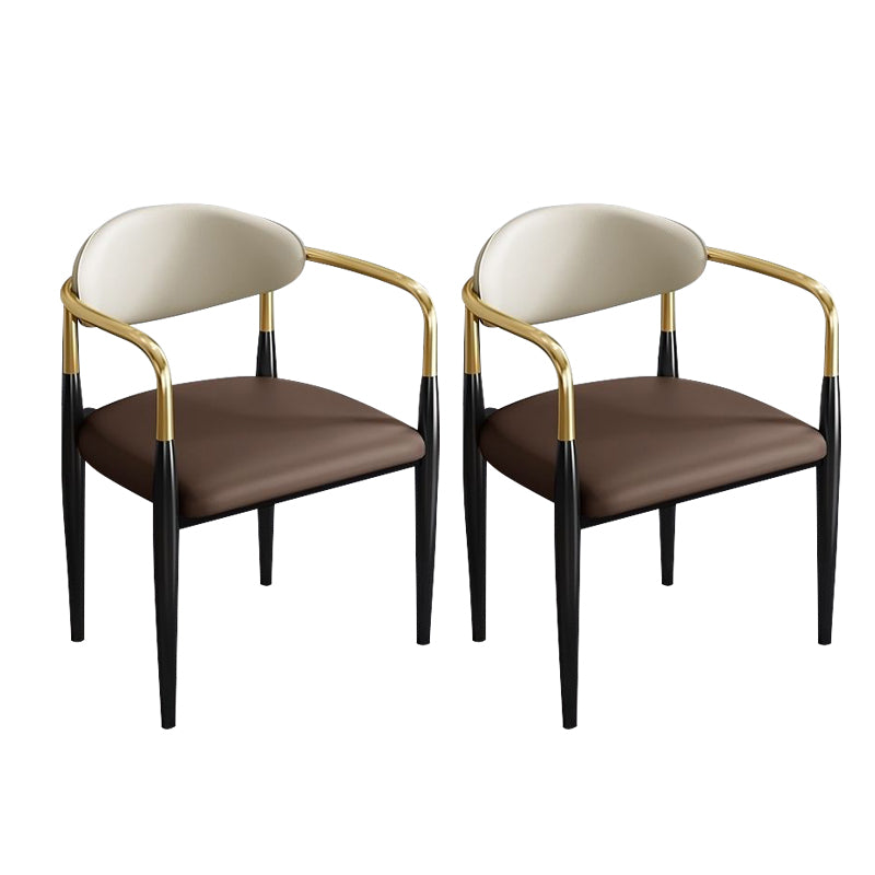 Contemporary Kitchen Dining Chair Black Legs Upholstered Arm Chair