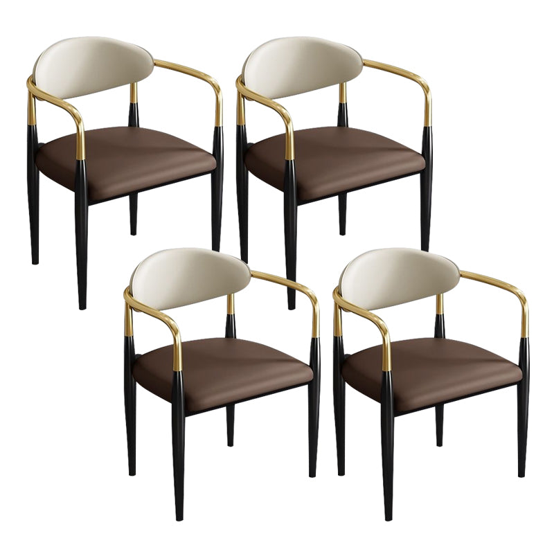 Contemporary Kitchen Dining Chair Black Legs Upholstered Arm Chair