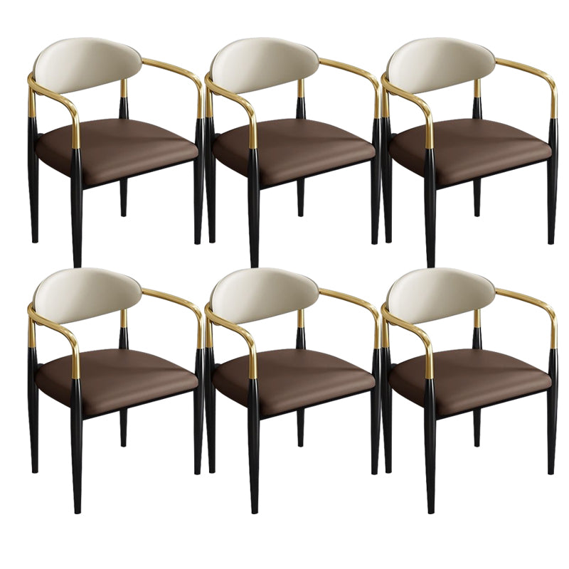 Contemporary Kitchen Dining Chair Black Legs Upholstered Arm Chair