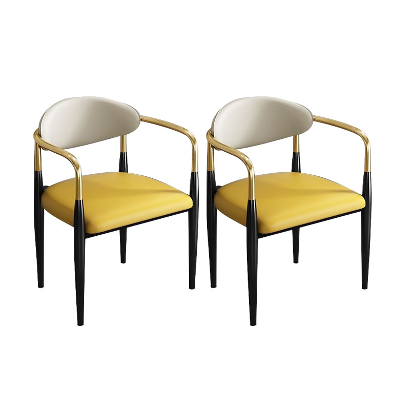 Contemporary Kitchen Dining Chair Black Legs Upholstered Arm Chair