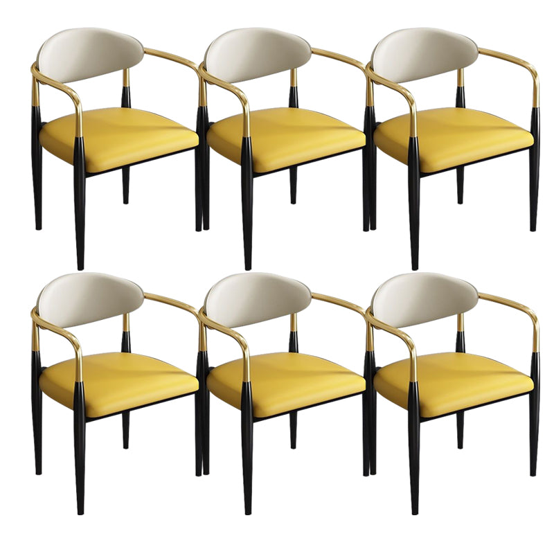 Contemporary Kitchen Dining Chair Black Legs Upholstered Arm Chair