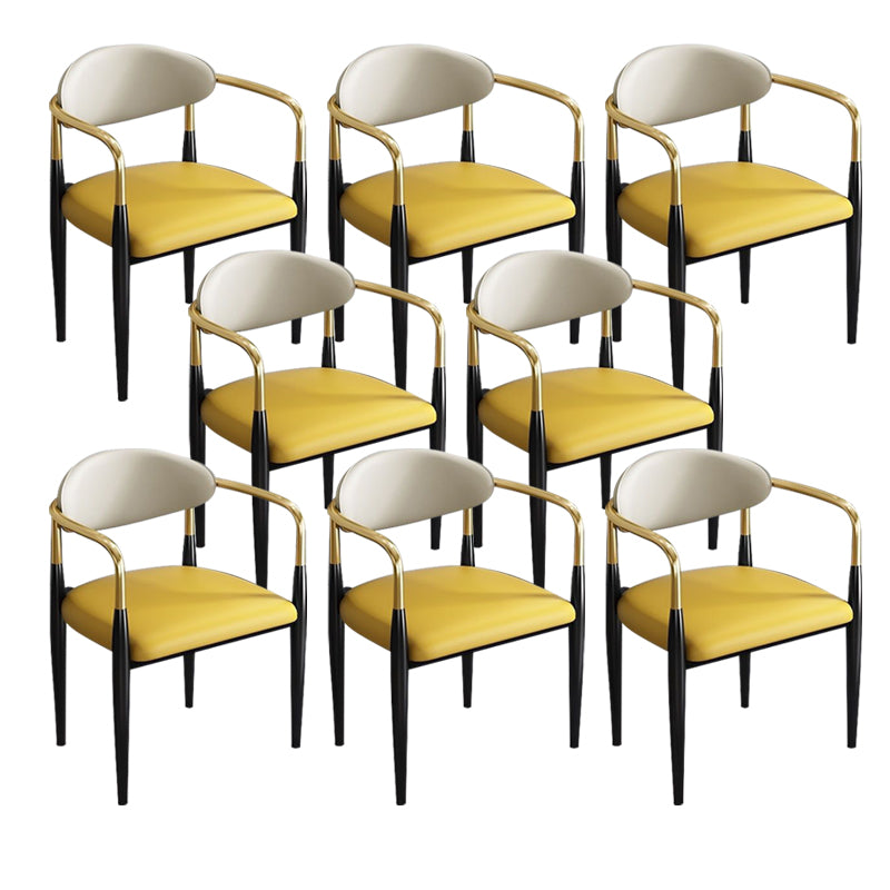 Contemporary Kitchen Dining Chair Black Legs Upholstered Arm Chair