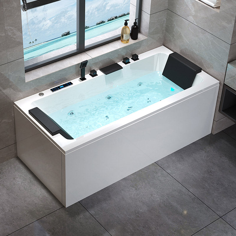 Modern Style Alcove Bath Tub Acrylic Rectangular Bathroom Bathtub with Faucet