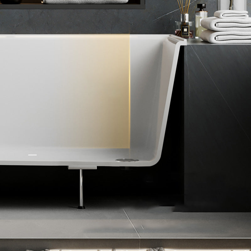 Contemporary Drop-in Soaking Bathtub Rectangle Acrylic Bathtub in White
