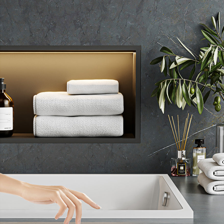 Contemporary Drop-in Soaking Bathtub Rectangle Acrylic Bathtub in White