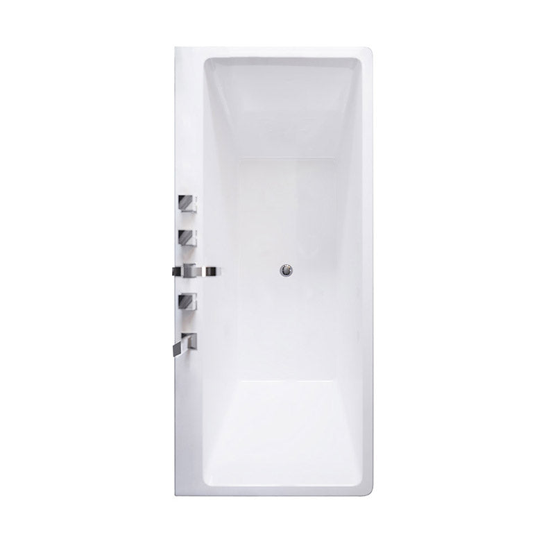 Contemporary Whirlpool/Soaking Bathtub Rectangle Drop-in Bathtub in White