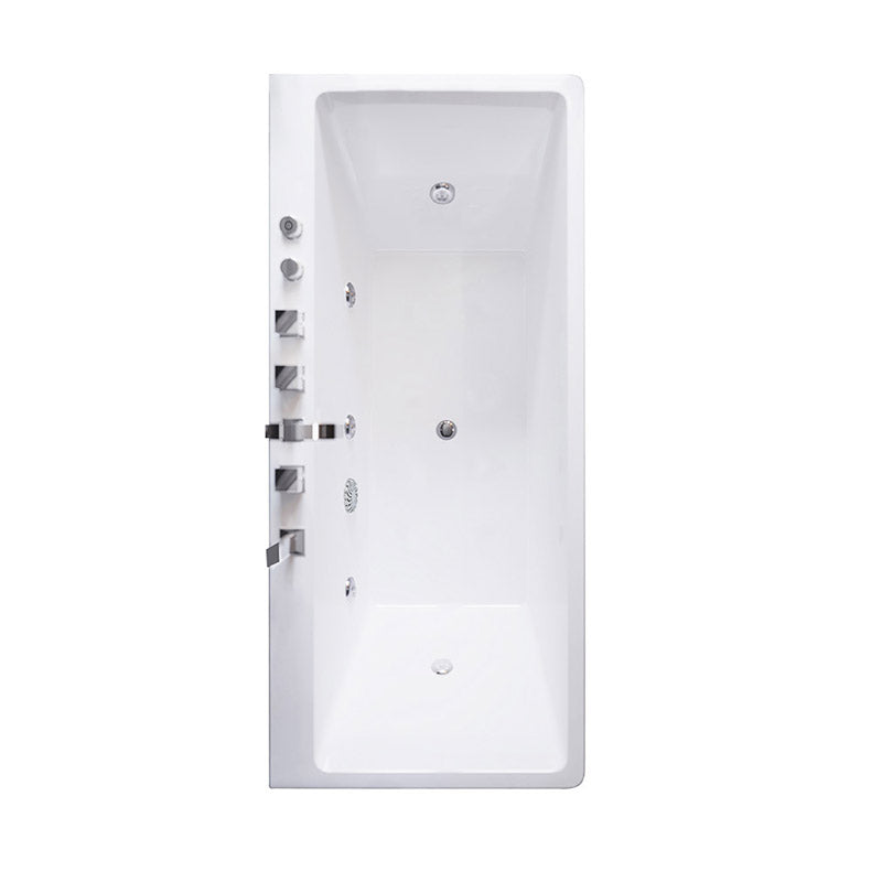 Contemporary Whirlpool/Soaking Bathtub Rectangle Drop-in Bathtub in White