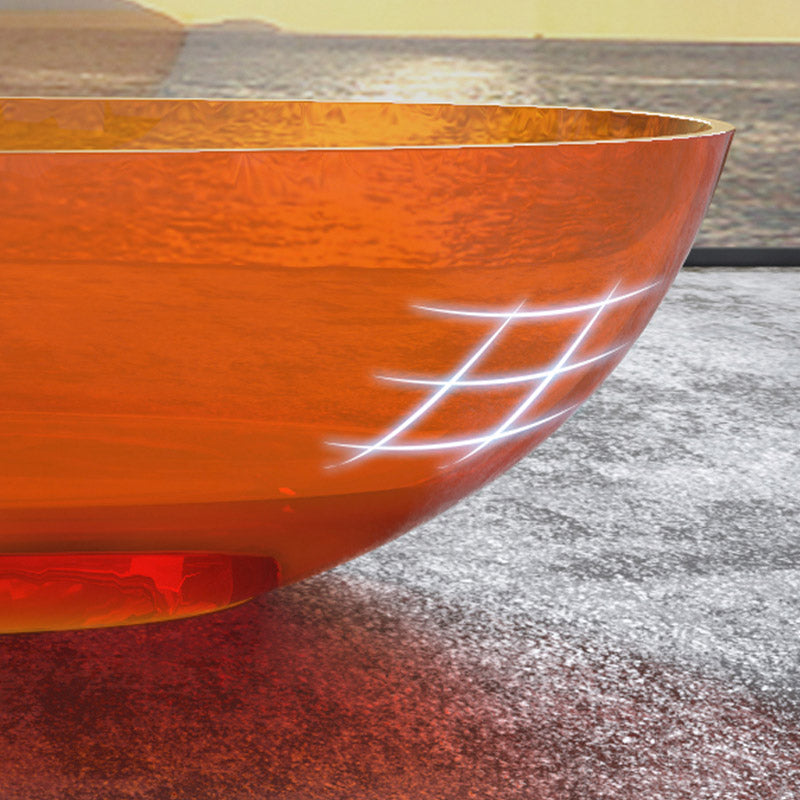 Modern Ellipse Bathtub Acrylic Freestand Soaking Bathtub with Drain Bath Tub