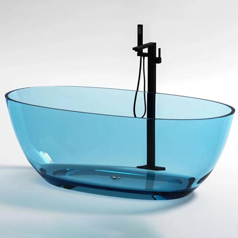 Modern Ellipse Bathtub Acrylic Freestand Soaking Bathtub with Drain Bath Tub
