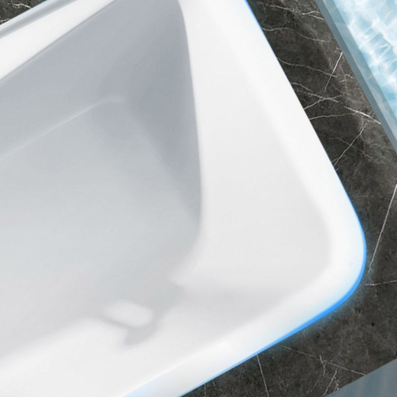 Modern Acrylic Rectangle Bathtub Soaking Back to Wall Bathtub with Drain and Overflow Trim