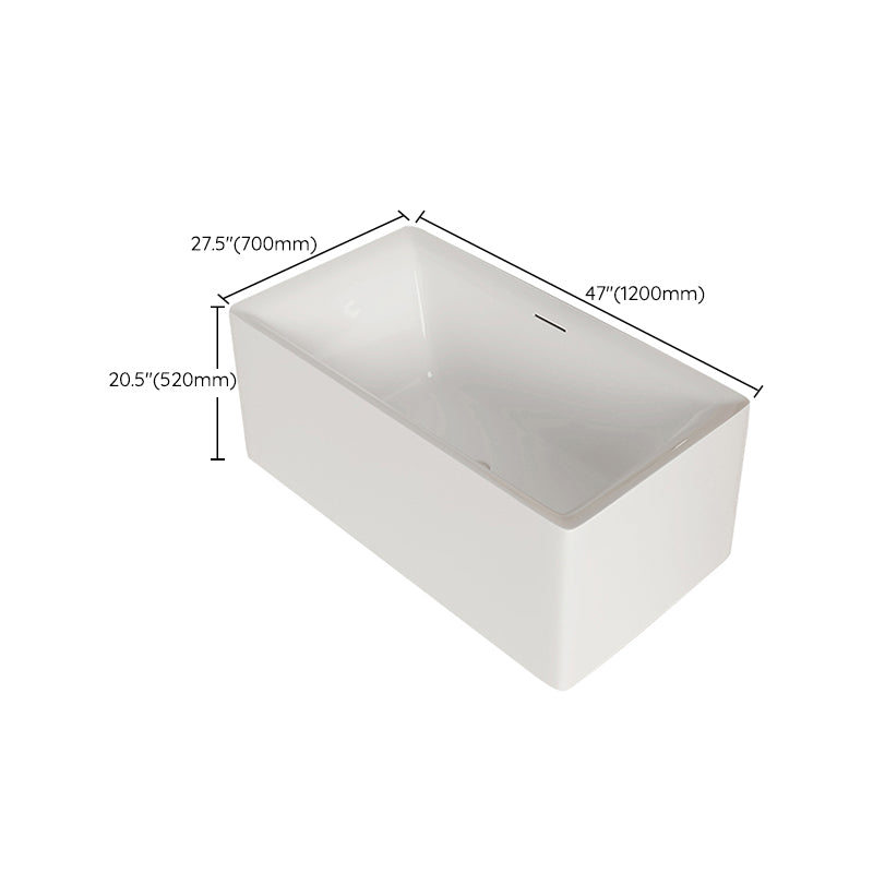 Modern Acrylic Freestanding Bathtub Soaking Tub without Faucet Holes