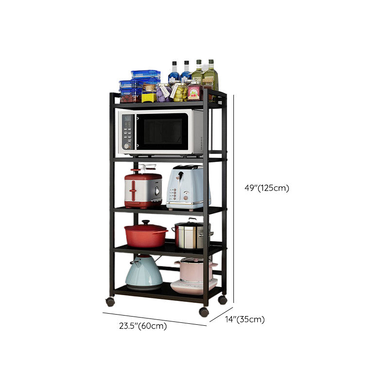 Dining Room Metal Prep Table Open Storage Rectangular Prep Table