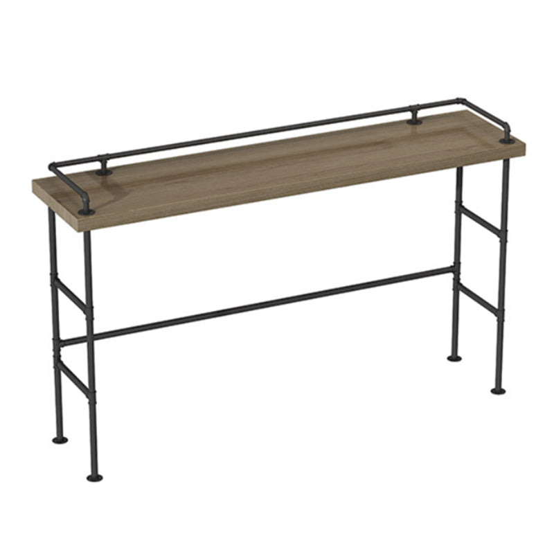 Modern 1/3/4 Pieces Bar Table Set Rectangle Pine Wood Counter Table with High Stools