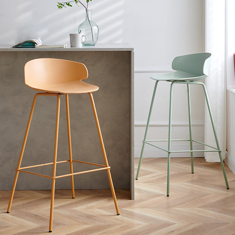 Modern Plastic Bar Stool Backrest Counter Stool for Living Room