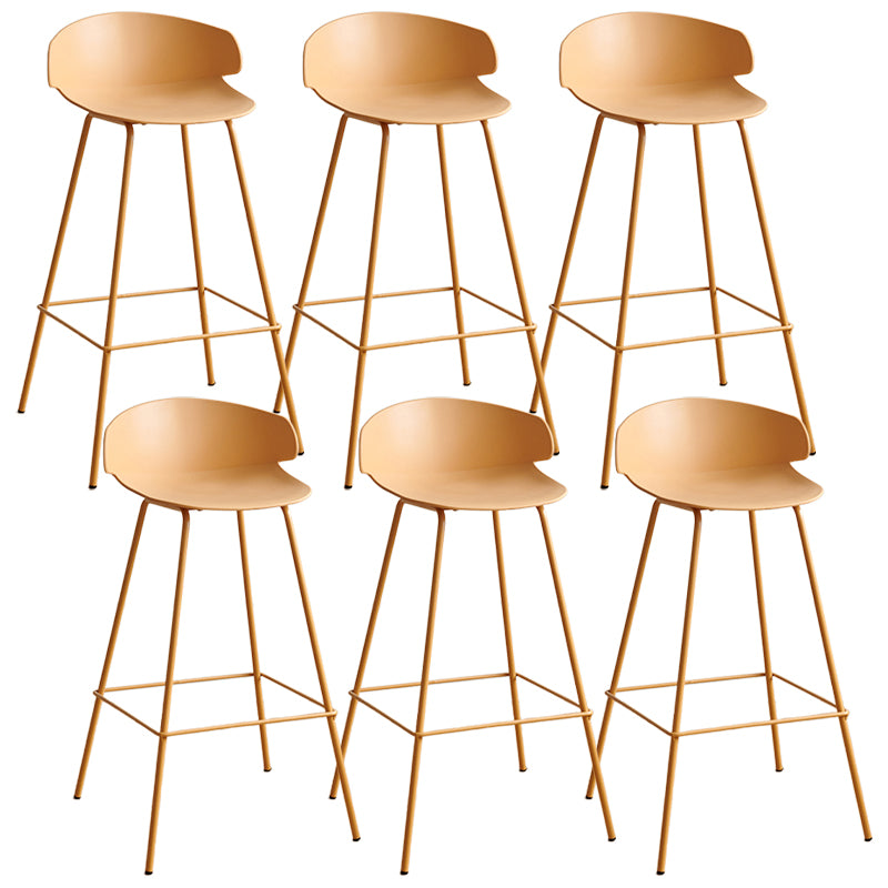Modern Plastic Bar Stool Backrest Counter Stool for Living Room