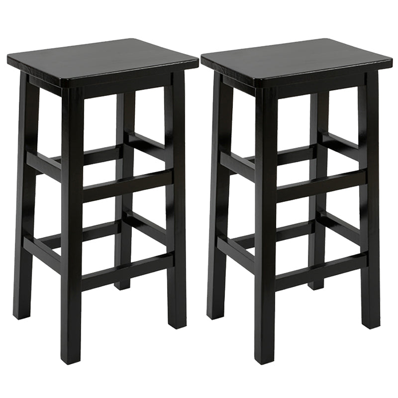 Solid Wood Bar Stool Counter Armless Backless Stool for Living Room