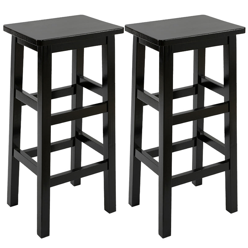 Solid Wood Bar Stool Counter Armless Backless Stool for Living Room