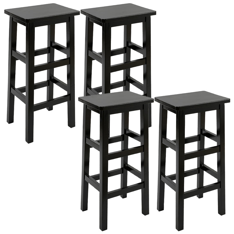 Solid Wood Bar Stool Counter Armless Backless Stool for Living Room
