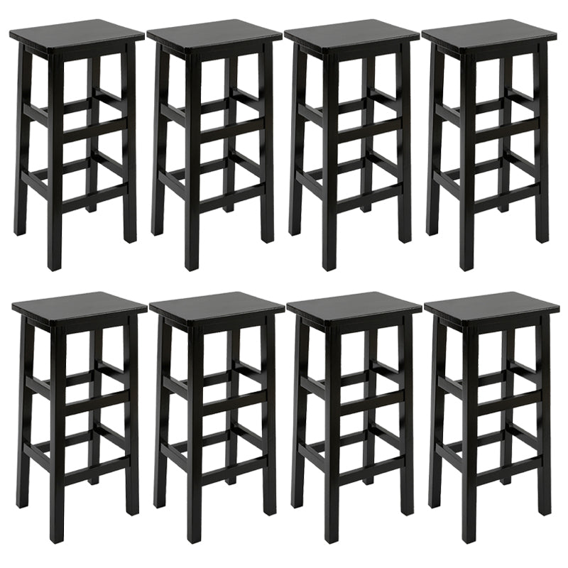 Solid Wood Bar Stool Counter Armless Backless Stool for Living Room