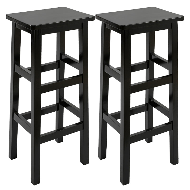 Solid Wood Bar Stool Counter Armless Backless Stool for Living Room