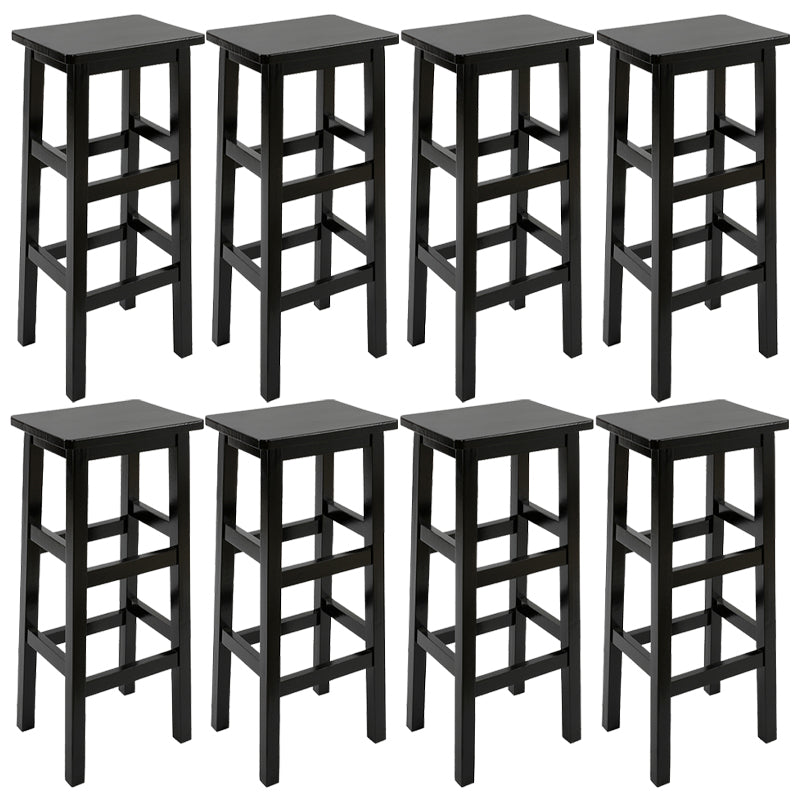 Solid Wood Bar Stool Counter Armless Backless Stool for Living Room