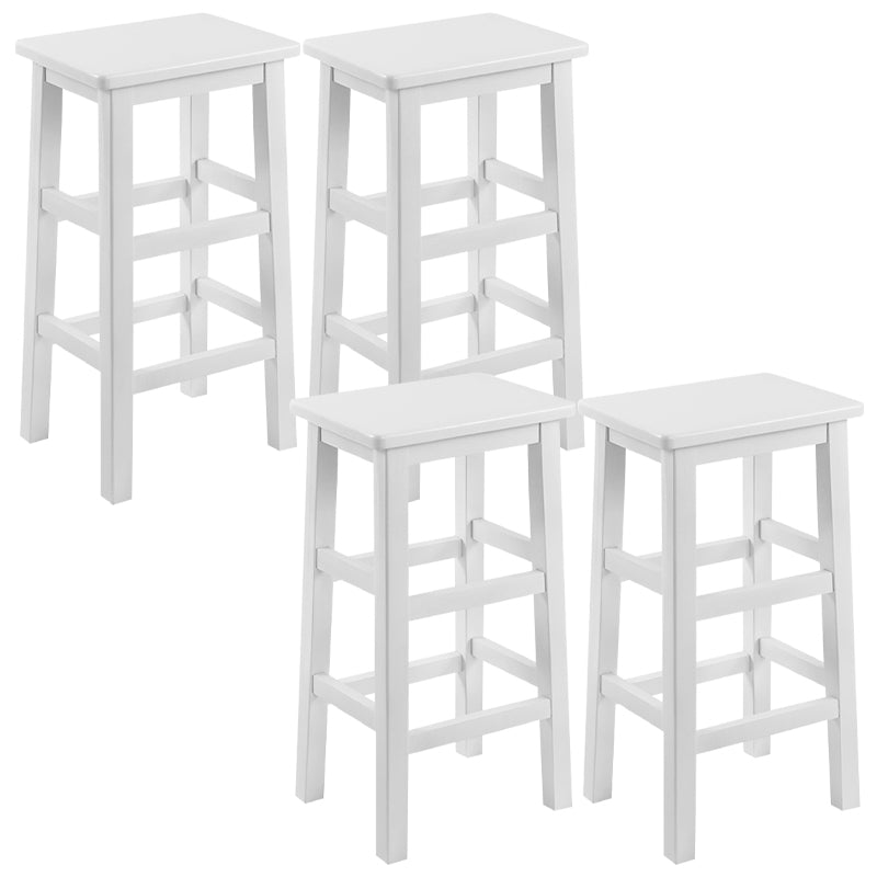 Solid Wood Bar Stool Counter Armless Backless Stool for Living Room