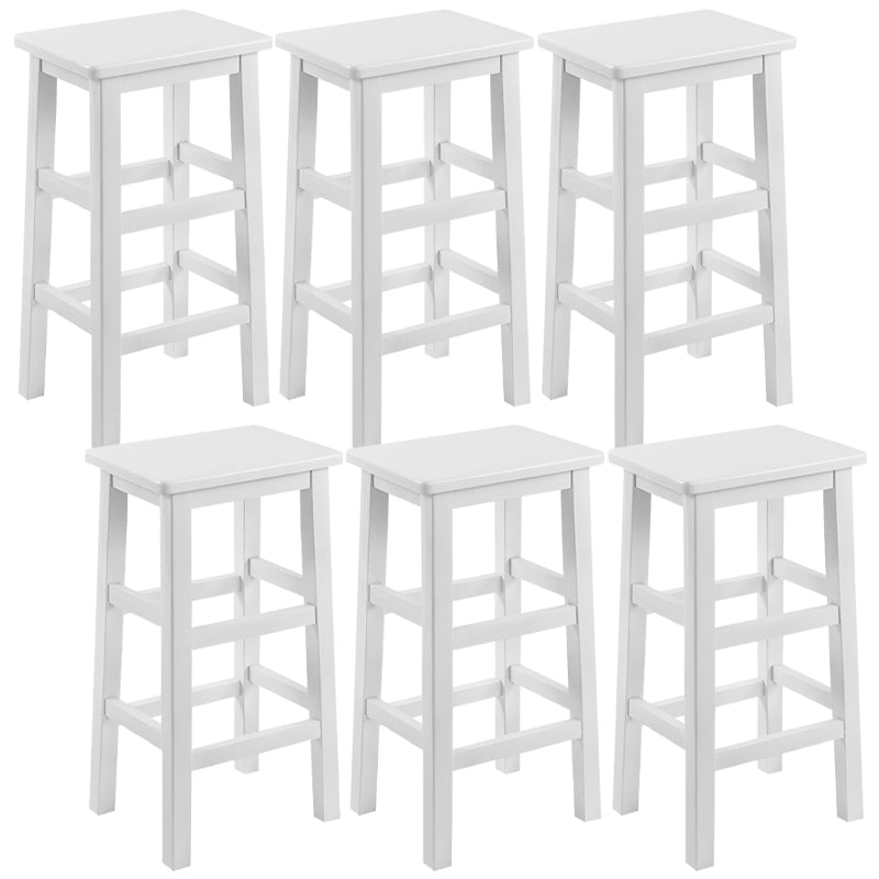 Solid Wood Bar Stool Counter Armless Backless Stool for Living Room