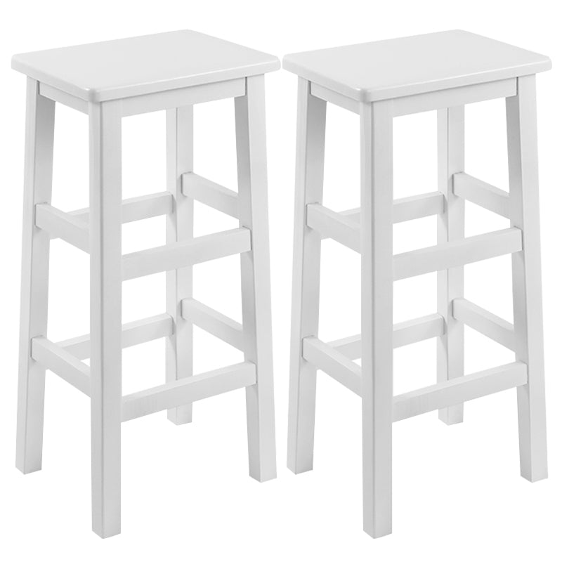 Solid Wood Bar Stool Counter Armless Backless Stool for Living Room