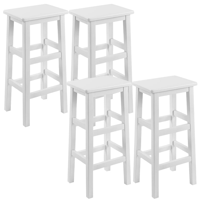 Solid Wood Bar Stool Counter Armless Backless Stool for Living Room