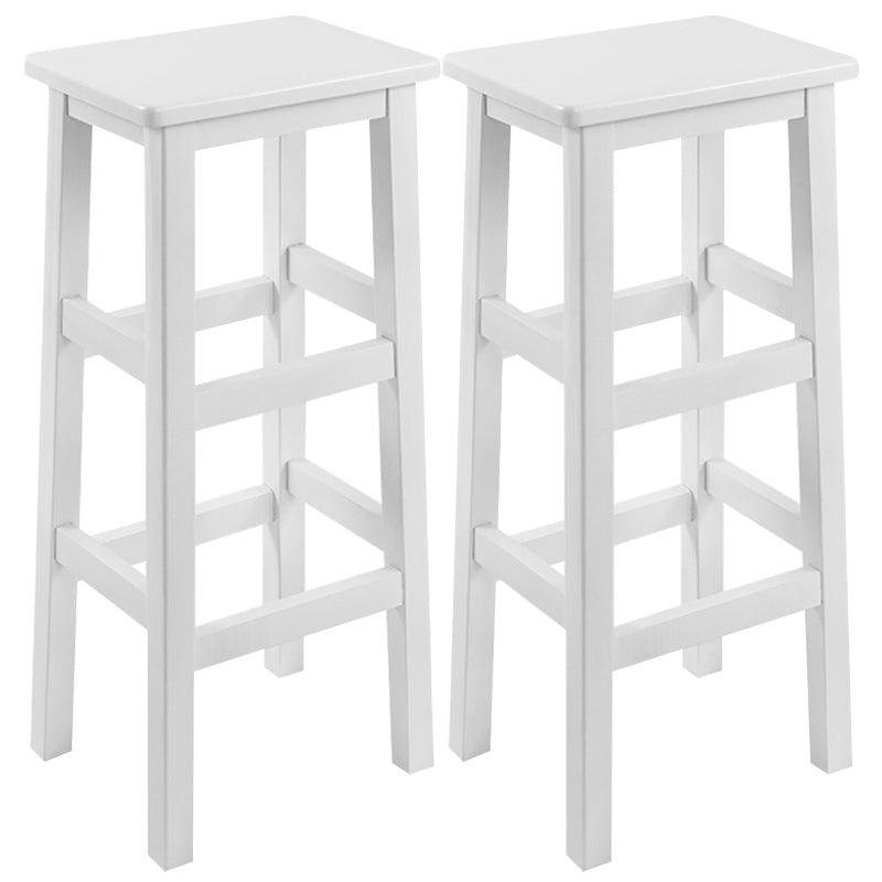 Solid Wood Bar Stool Counter Armless Backless Stool for Living Room