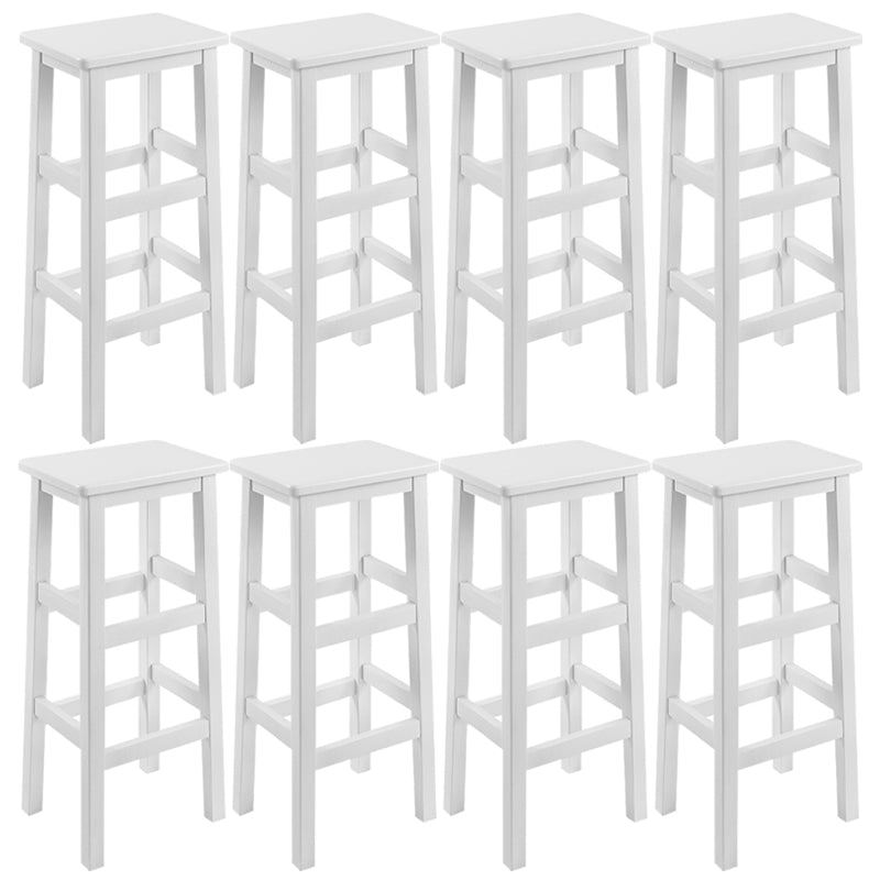 Solid Wood Bar Stool Counter Armless Backless Stool for Living Room