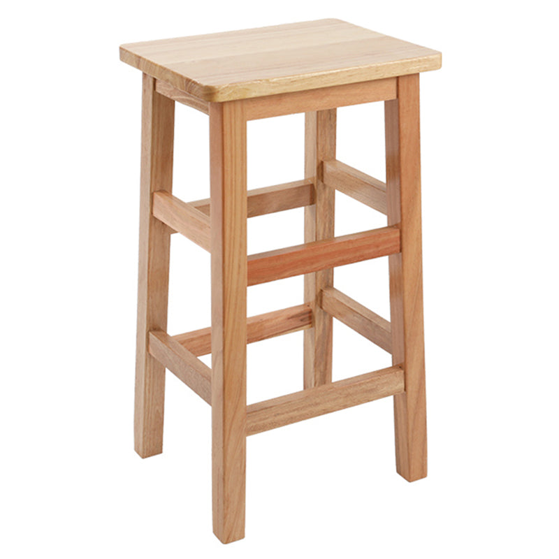 Solid Wood Bar Stool Counter Armless Backless Stool for Living Room