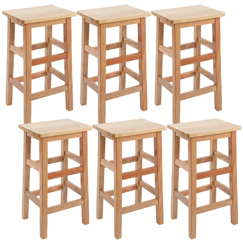 Solid Wood Bar Stool Counter Armless Backless Stool for Living Room